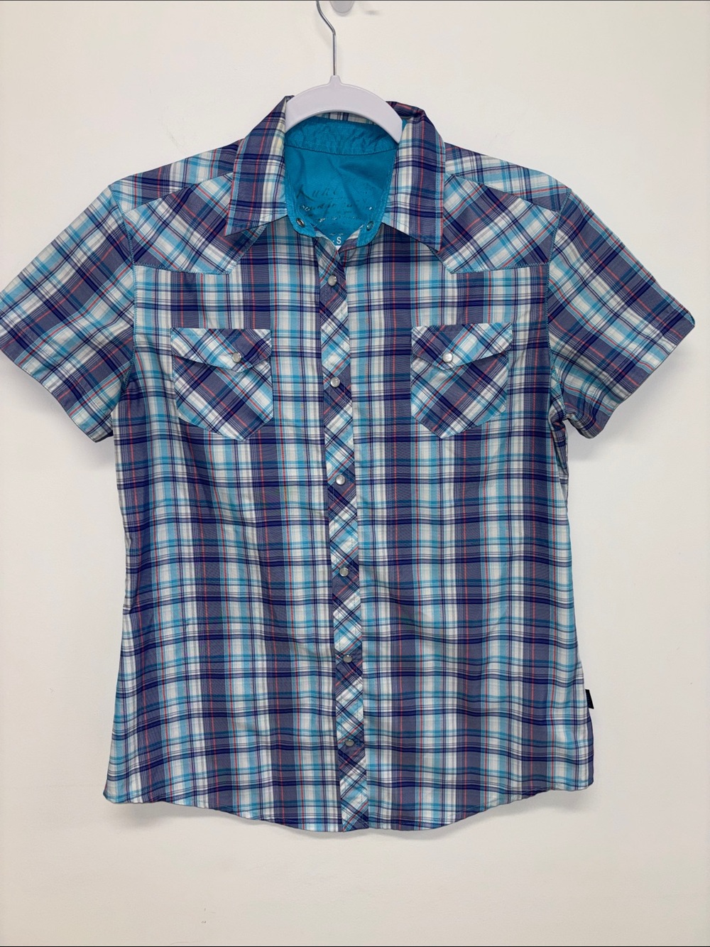 Kuhl western plaid snap front quick dry shirt S